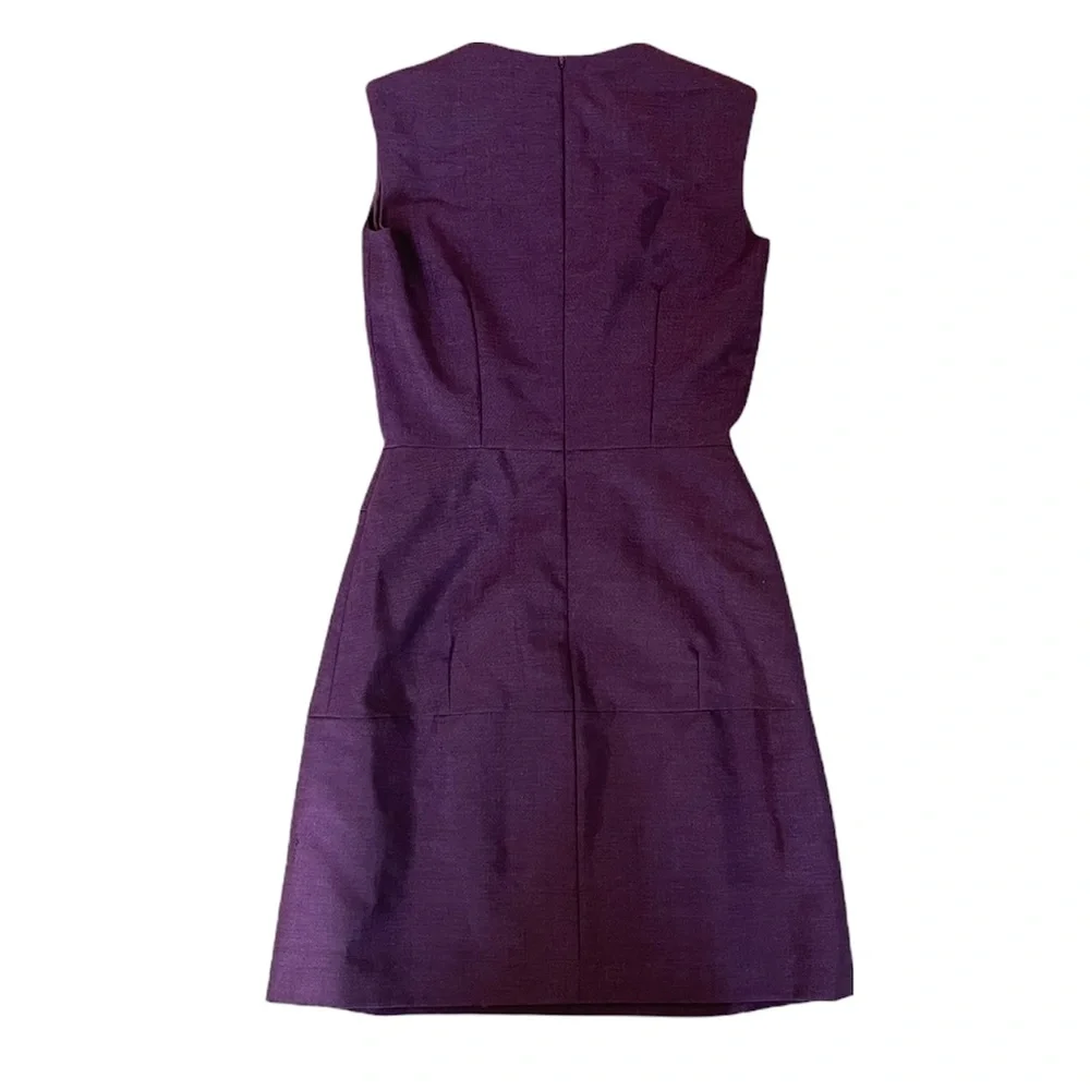 Yves Saint Laurent | Purple Wool and Mohair Ready to Wear Sleeveless Mini Dress - Picture 3 of 13